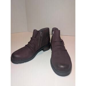 Clarks Collection Ankle Boot Bootie 6 Burgundy Leather Hearth Fay
